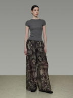 unspoken High Waist Pockets Loose Office Minimal Polyester Olive Brown Wide Leg Pants
