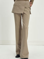 someonesometimes Asymmetrical Tie Natural Waist Micro Flare Women Polyester Blend Flared Pants