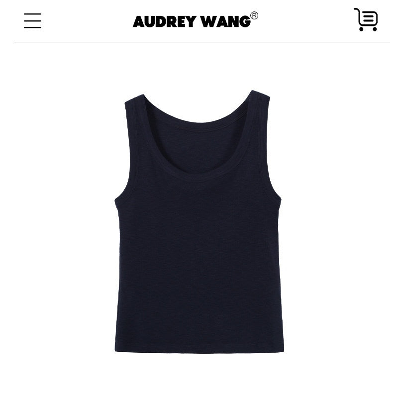 audreyyang_Viscose_Cotton_Slim_Fit_Casual_Round_Neck_Women_Solid_Short_Sleeve_T-Shirts_MISSTT