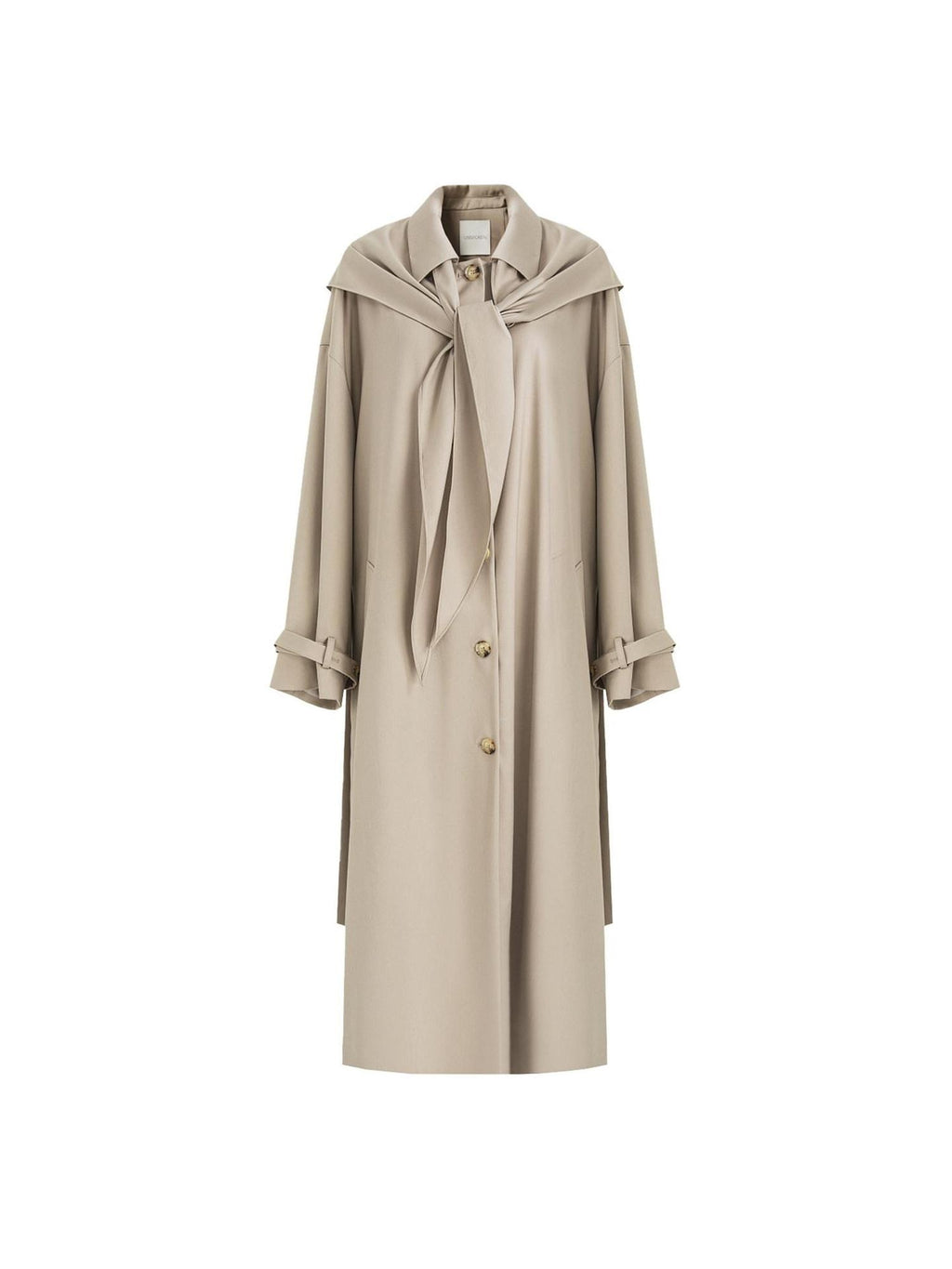 unspoken Minimalist Longline Single Breasted Loose Fit Women Beige Trench Coats