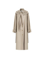 unspoken Minimalist Longline Single Breasted Loose Fit Women Beige Trench Coats