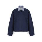 fano_Warm_Pure_Cotton_Relaxed_Faux_Two_Layer_Women_Daily_Navy_Striped_Cropped_Jackets_MISSTT