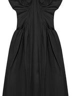 fano Flattering Natural Waist Korean A Line Casual Women Round Neck Maxi Dresses