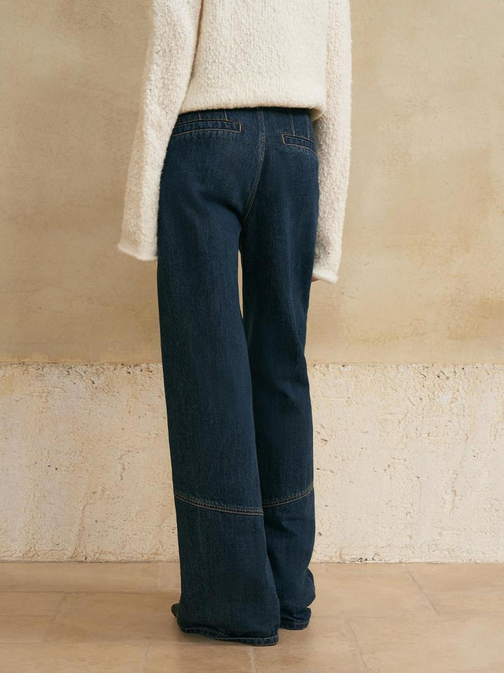 someone sometimes Washed Denim Relaxed Natural Waist Casual Zip Fly Blue Straight Leg Jeans