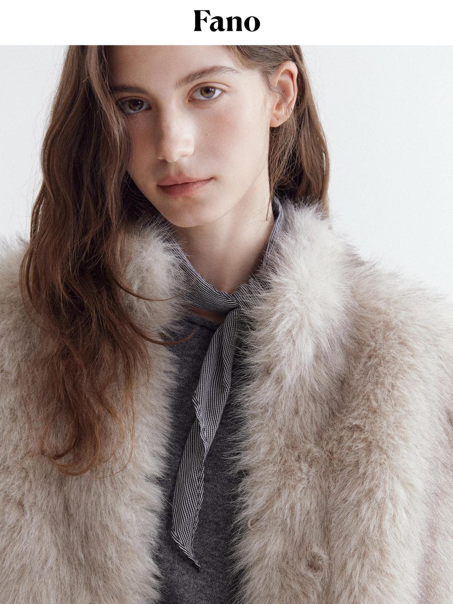 fano Warm Faux Fur Lined Oversized Stand Collar Casual Women Grey Apricot Short Coat