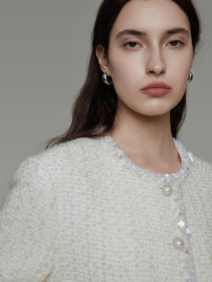 unspoken Wool Blend Minimal Commuter Relaxed Fit 3D Tailored Cropped Jackets
