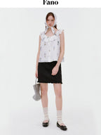 fano Pure Cotton Comfort Relaxed Office Floral Print White Camisoles
