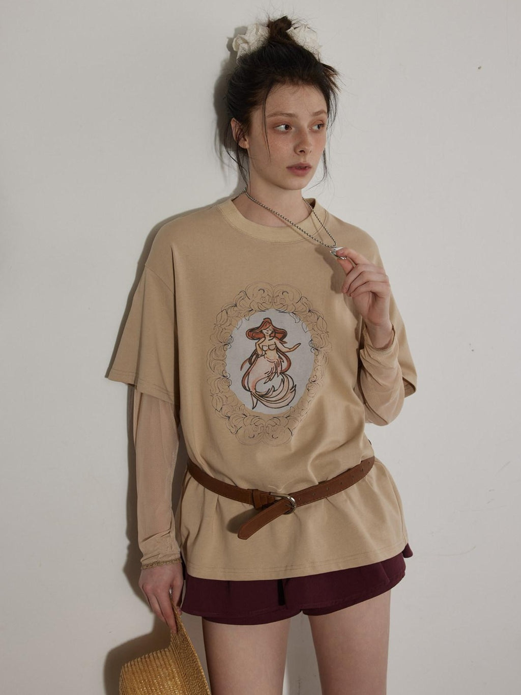 Lofi choose High Waist Lined A Line Puff Office Chic Beige Aubergine Mini Skirts