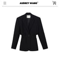 audreyyang_Oversized_Cinched_Waist_Short_Notch_Lapel_One_Button_Black_Polyester_Blazers_MISSTT