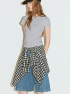 fano Moisture Wicking Slim Fit Korean Commuter Crew Neck Tee Basic Crop Tops