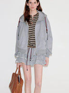 fano Two Piece Zip Up Oversized Long Sleeve Women Midweight Heather Grey Hoodie
