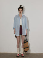 Lofi choose High Waist Lined A Line Puff Office Chic Beige Aubergine Mini Skirts