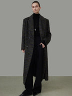 unspoken Warm Thick Double Breasted Long Loose Fit Minimalist Office Charcoal Wool Coats