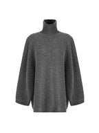 unspoken Warm Wool Blend Loose Fit Turtleneck Knitted Pullover Office Casual Gray Sweaters