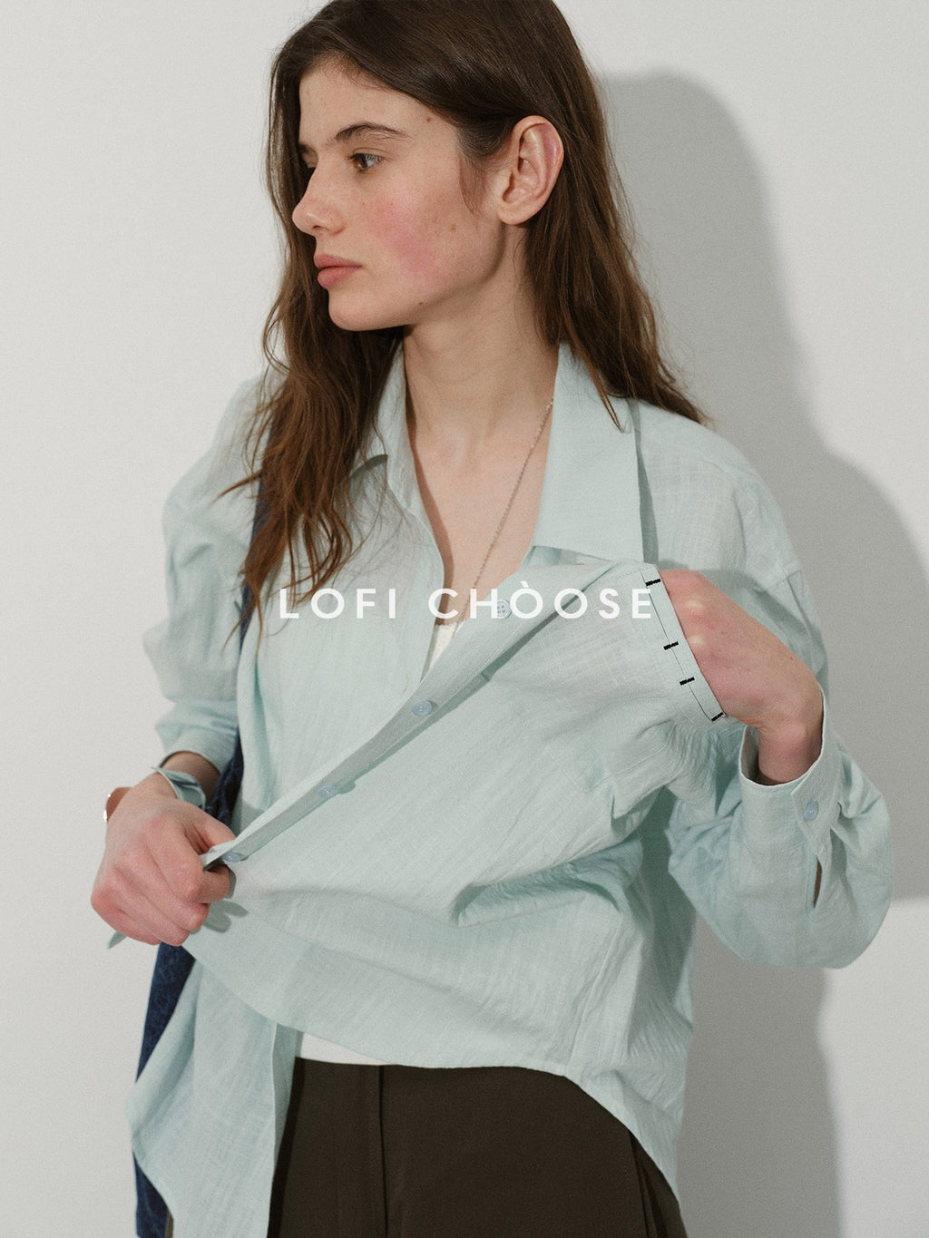 Lofi choose Pure Cotton Loose Fit Commuter Long Sleeve Collared Button Women Casual Shirts