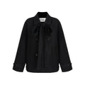 fano_Elegant_Double_Breasted_Bow_Minimal_Straight_Fit_Black_Women_Short_Coat_MISSTT