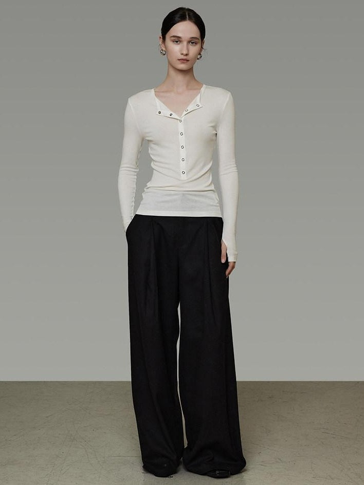 unspoken Breathable Skin Friendly Slim Fit Button Half Collar Women Knit Cardigans