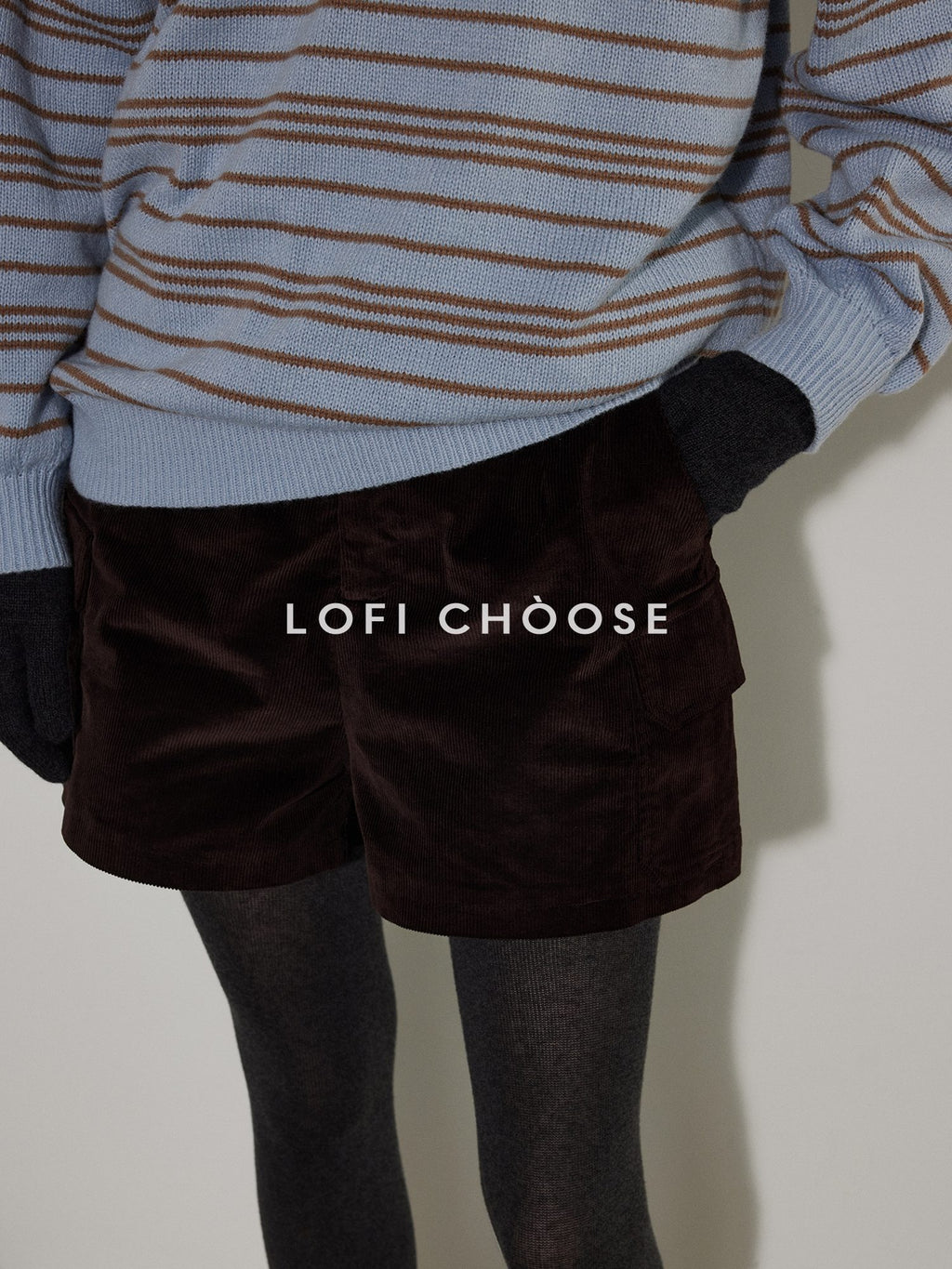 Lofi choose High Waist Vintage Striped Wide Leg Womens Rust Brown Casual Chic Mini Shorts