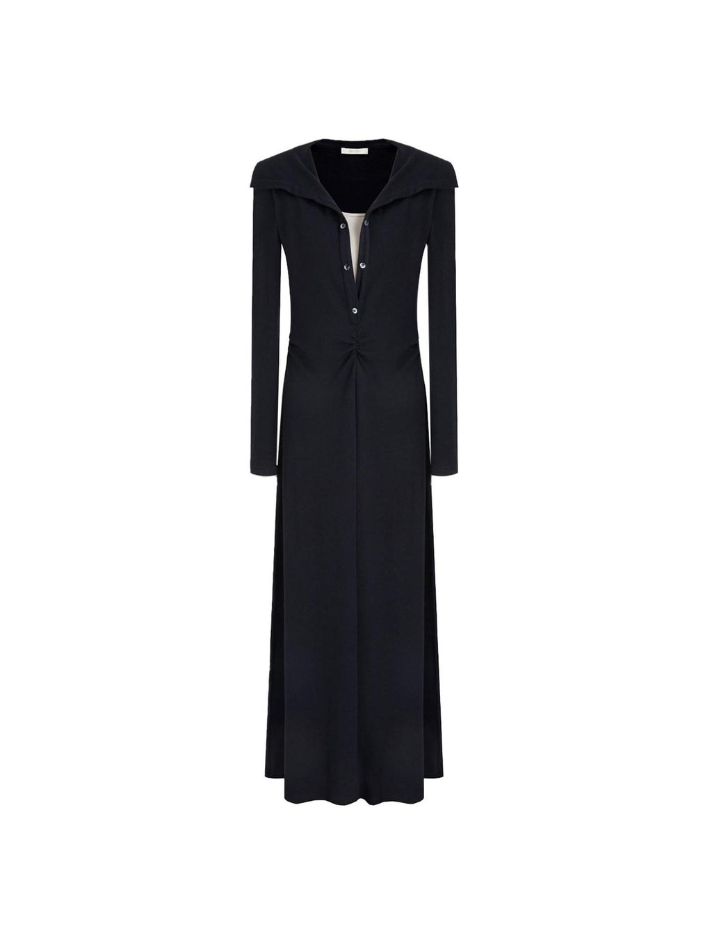 unspoken Breathable Modal Faux Twopiece Slim A Line V-neck Commuter Maxi Dresses