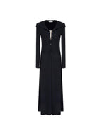 unspoken Breathable Modal Faux Twopiece Slim A Line V-neck Commuter Maxi Dresses