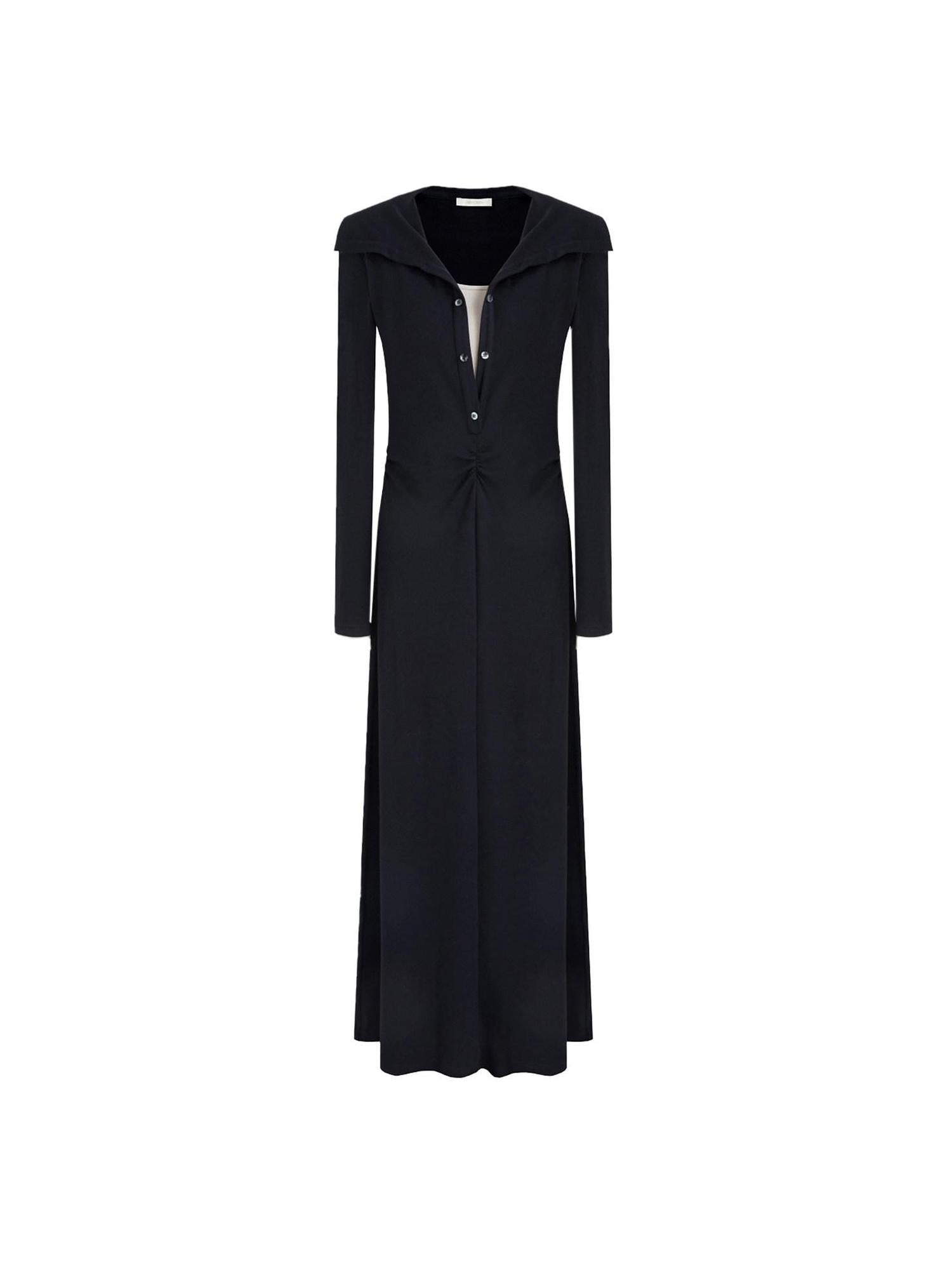 unspoken Breathable Modal Faux Twopiece Slim A Line V-neck Commuter Maxi Dresses