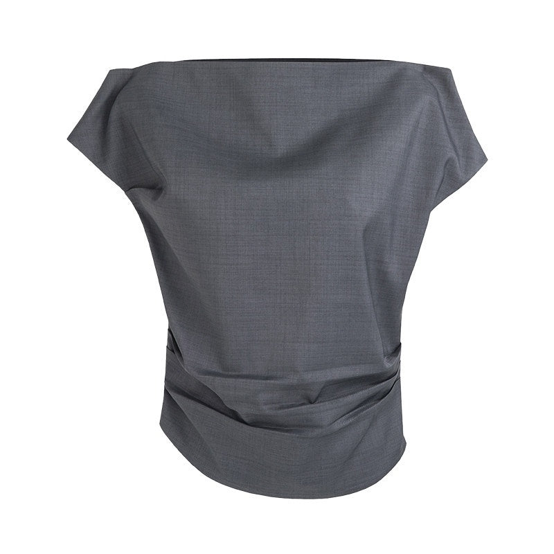 unspoken_Asymmetric_Neck_Pleated_Minimal_Slim_Fit_Office_Women_Polyester_Basic_Crop_Tops_MISSTT