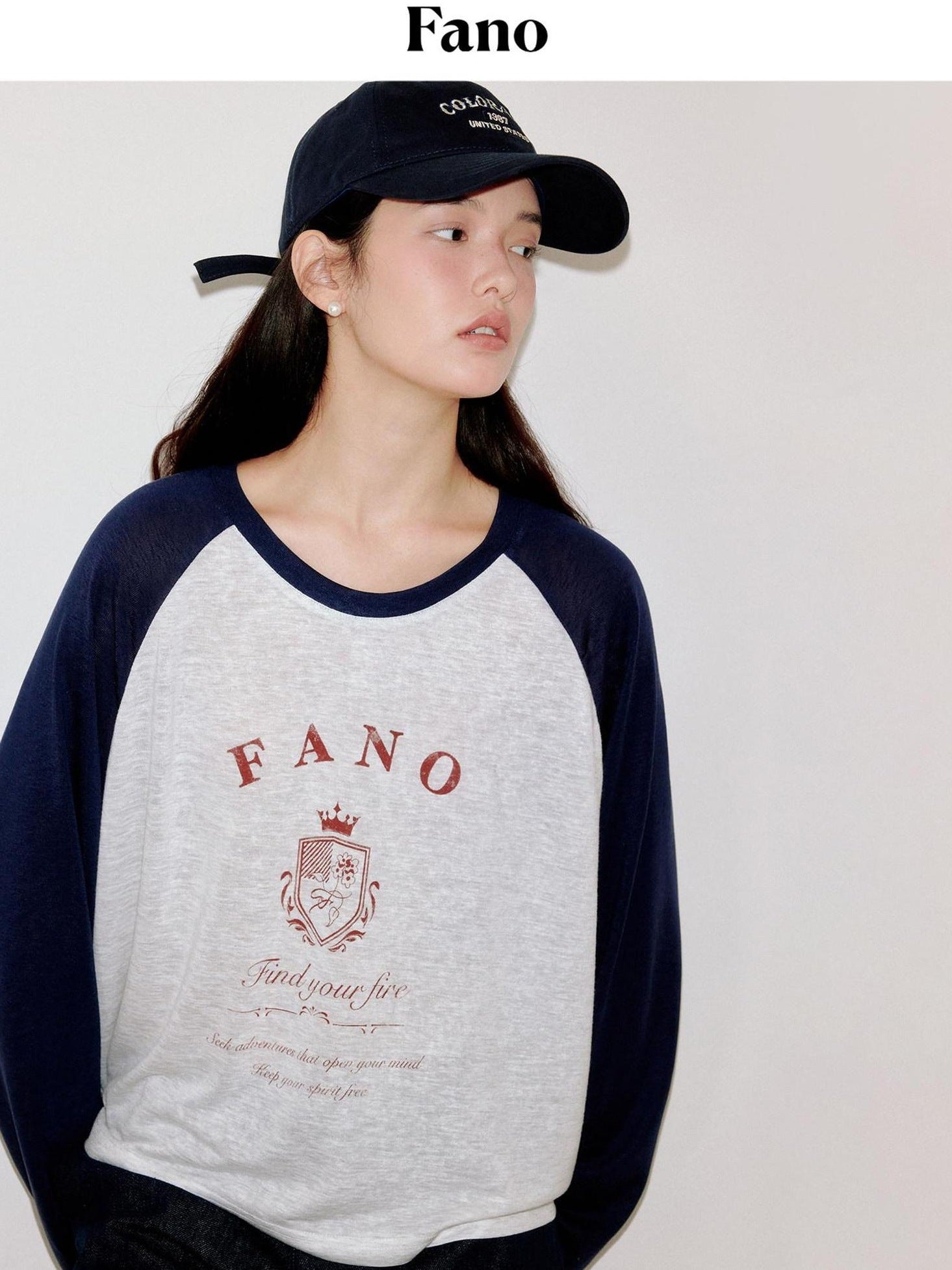 fano Moisture Wicking Cross Print Korean Loose Raglan Lyocell Long Sleeve T-Shirts