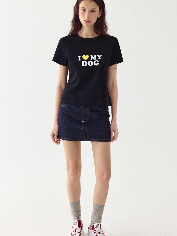 fano Stretch Cotton Printed Korean Loose Cropped Round Neck Short Sleeve T-Shirts