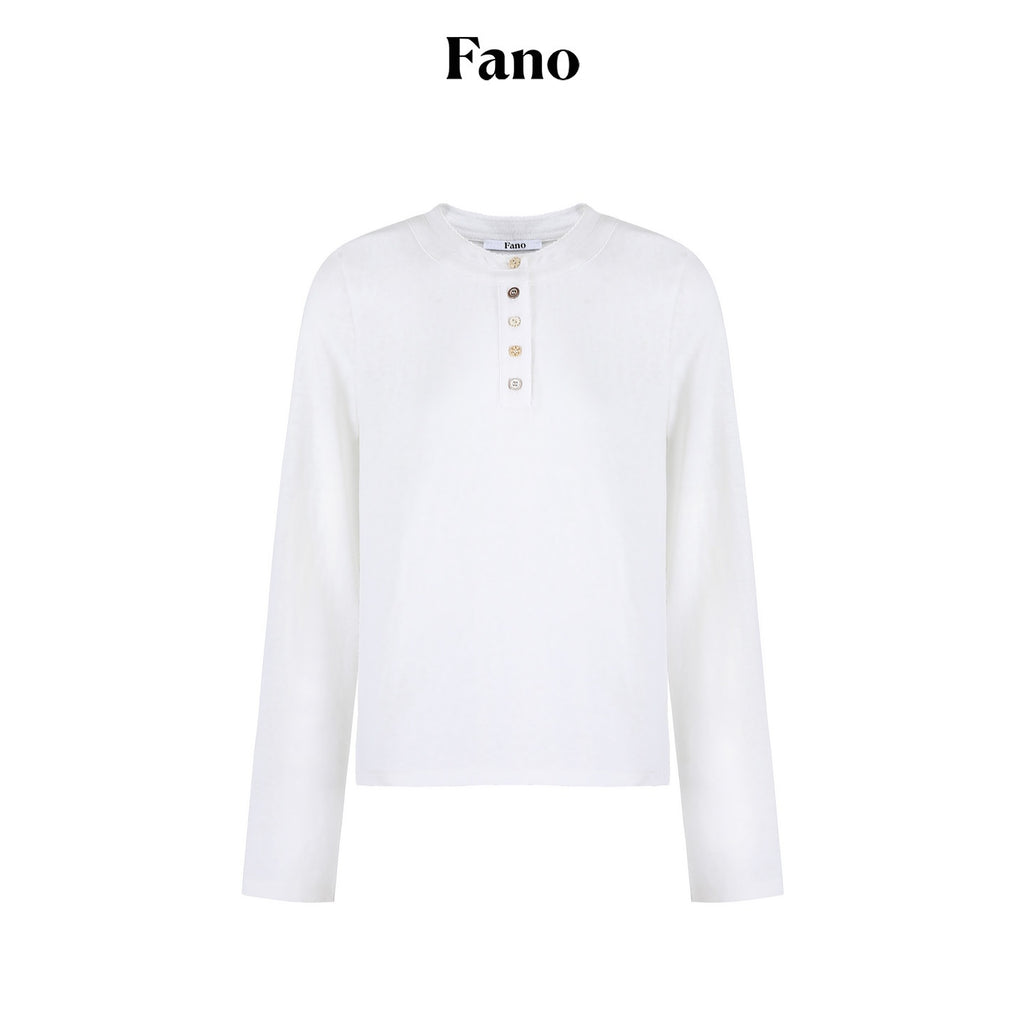 fano_Soft_Cotton_Blend_Round_Neck_Minimal_Commuter_Women_White_Long_Sleeve_T-Shirts_MISSTT