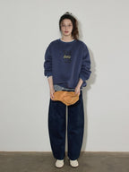 Lofi choose Fleece Lined Oversized Crew Neck Workwear Women Cotton Polyester Blend Sweatshirt