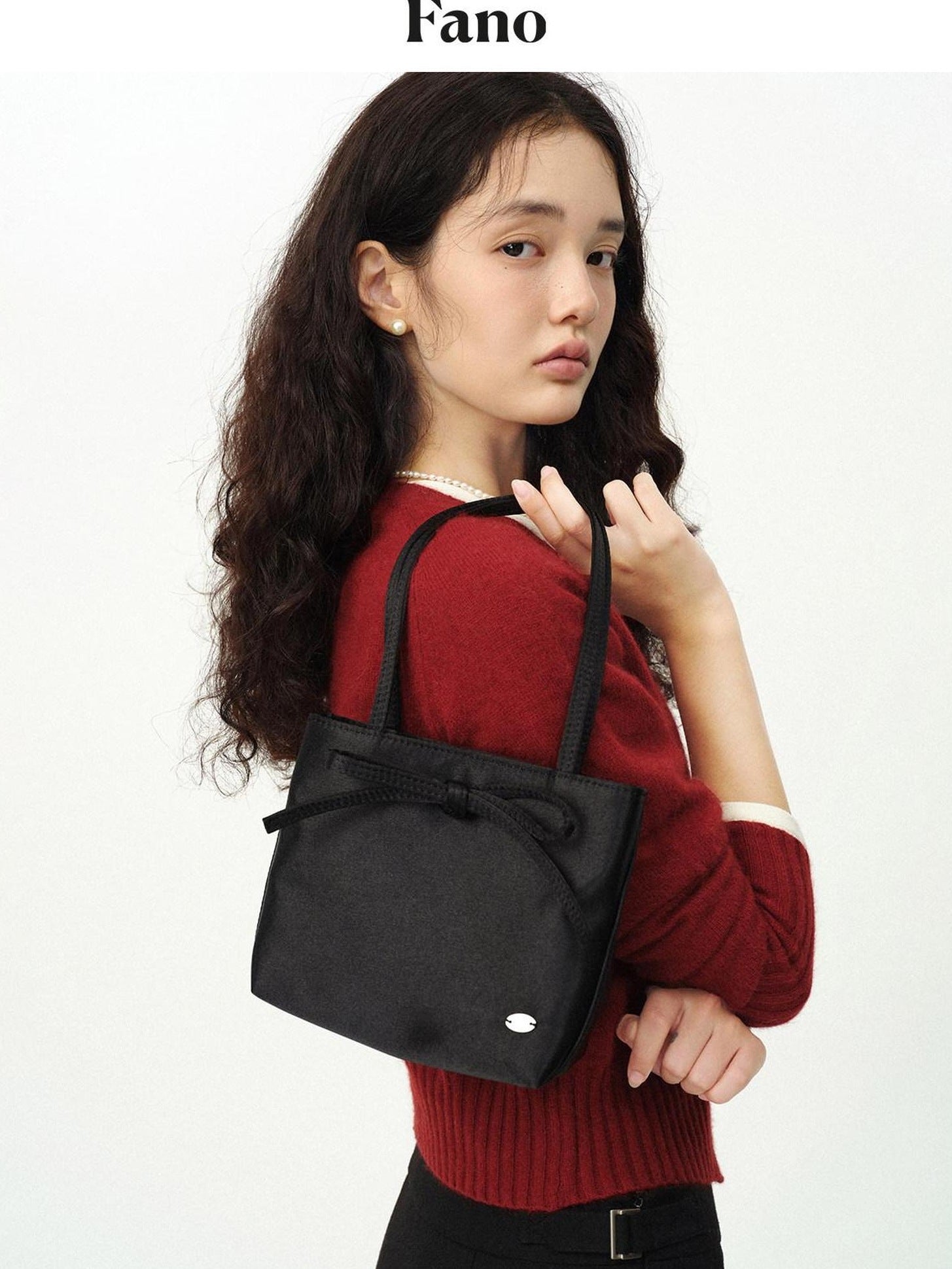 fano Foldable Washable Minimalist Casual Bow Detail Unisex Commuter Boxy Tote Bags