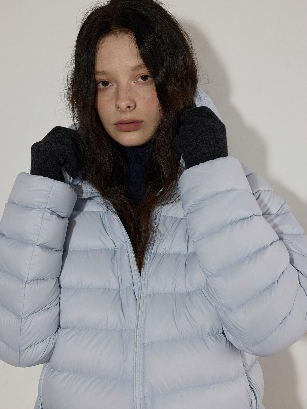 Lofi choose 90 Percent White Duck Down Thick Warm Loose Commuter Hooded Zipper Down Jackets