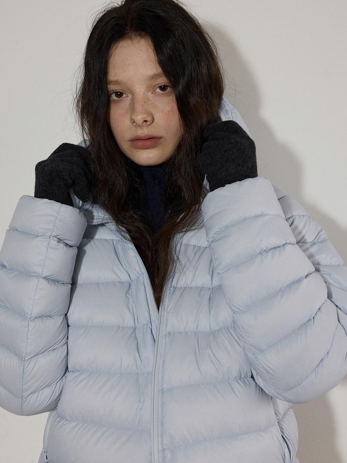Lofi choose 90 Percent White Duck Down Thick Warm Loose Commuter Hooded Zipper Down Jackets