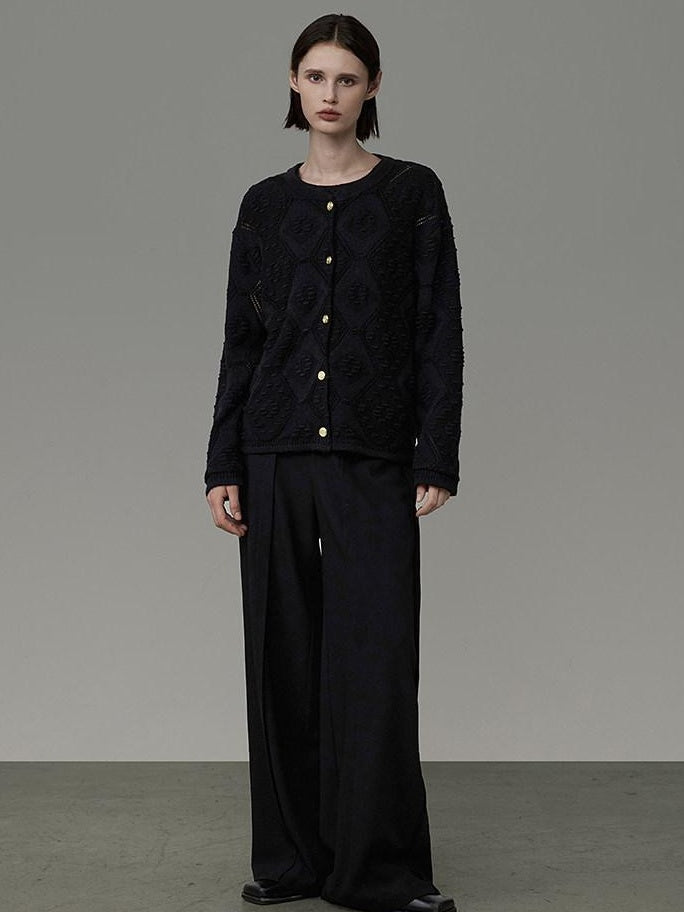 unspoken Soft Fine Knit Two Piece Minimalist Women Black Layered Knitwear Cardigans