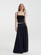 someonesometimes Bamboo Blend Sleeveless Vest High Waist Skirt Office Women Top & Skirt Sets