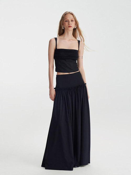 someonesometimes Bamboo Blend Sleeveless Vest High Waist Skirt Office Women Top & Skirt Sets
