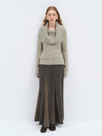 someone sometimes Wool Mohair Blend Oversized Casual Knit Pullover Women Dark Mist Green Sweaters