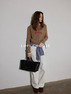 Lofi choose Colorblock Pullover Relaxed Fit Commuter Crewneck Casual Office Sweatshirt