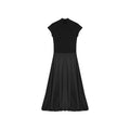 fano_High_Waist_Minimalist_Office_A_Line_Short_Sleeve_Mock_Neck_Black_Midi_Dresses_MISSTT
