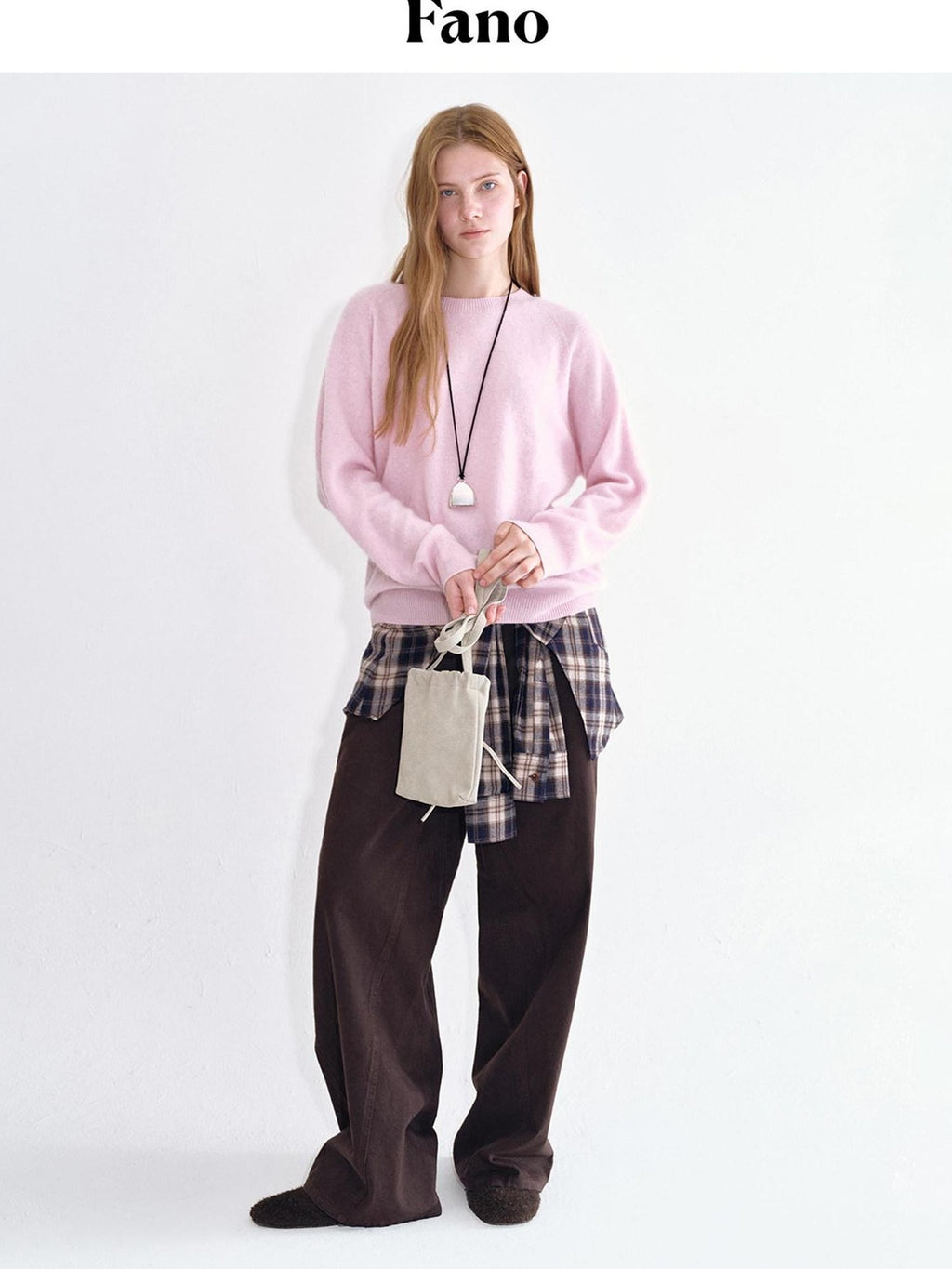 fano Breathable Pure Cotton Straight Leg Natural Waist Women Brown Sweatpants