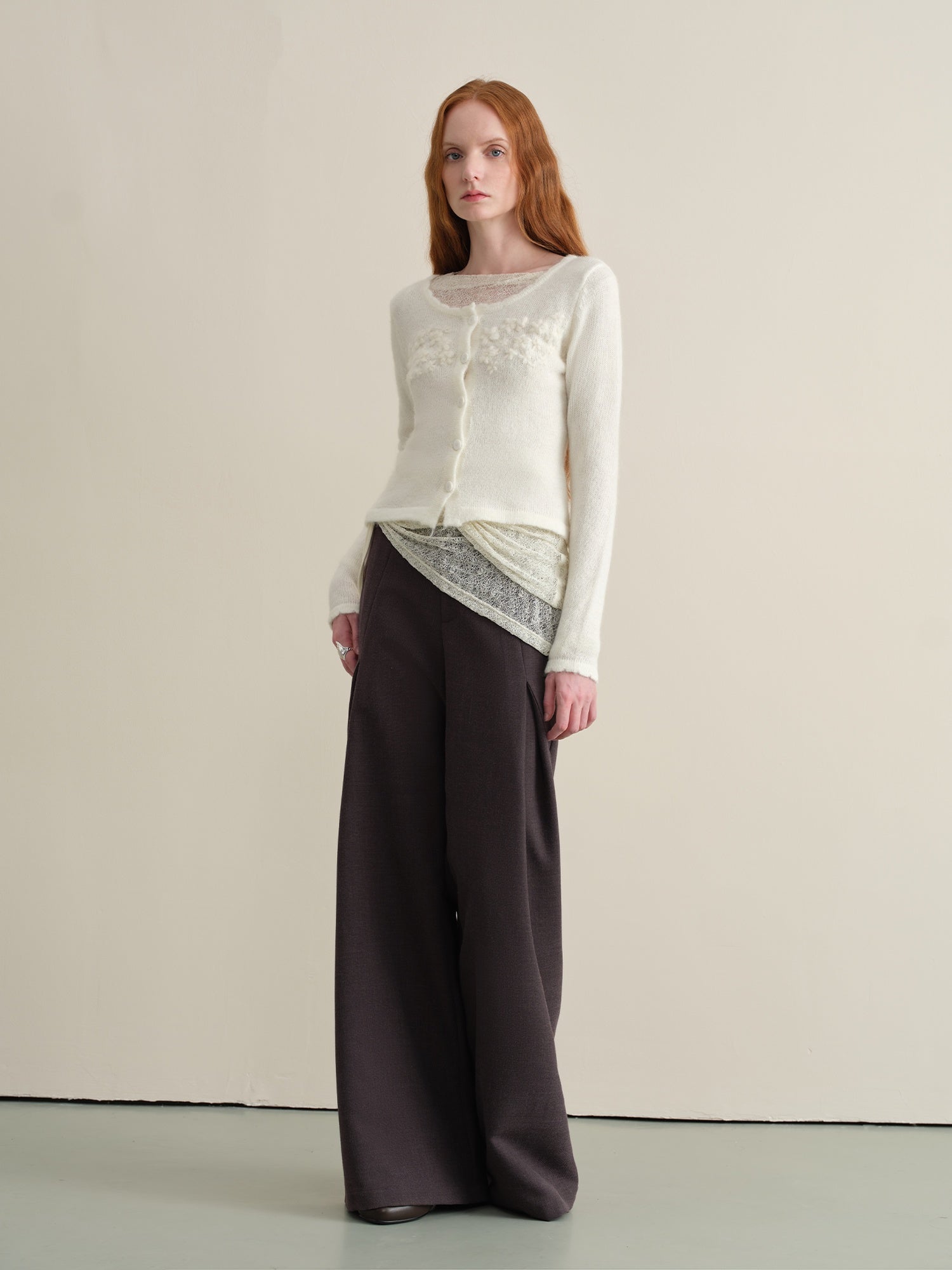someonesometimes Wrinkle Resistant Minimal Workwear Natural Waist Women Purple Straight Pants