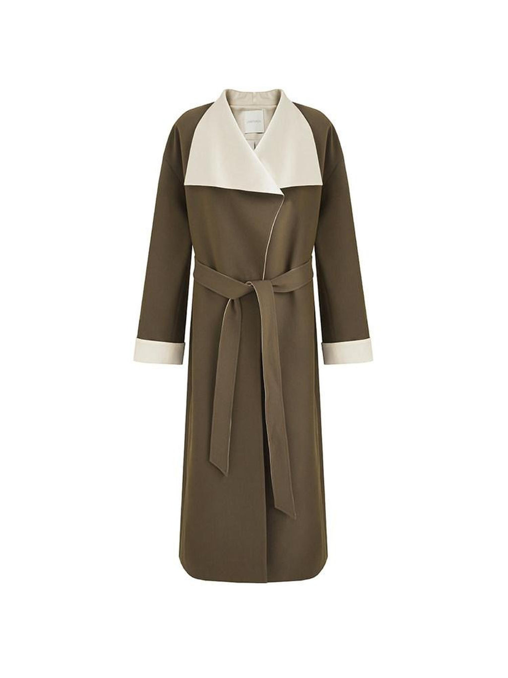 unspoken Minimalist Office Loose Longline Poly Blend Women Green Trench Coats