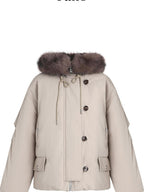 fano 90 White Duck Down Warm Commuter Straight Fit Patchwork Khaki Women Down Jackets