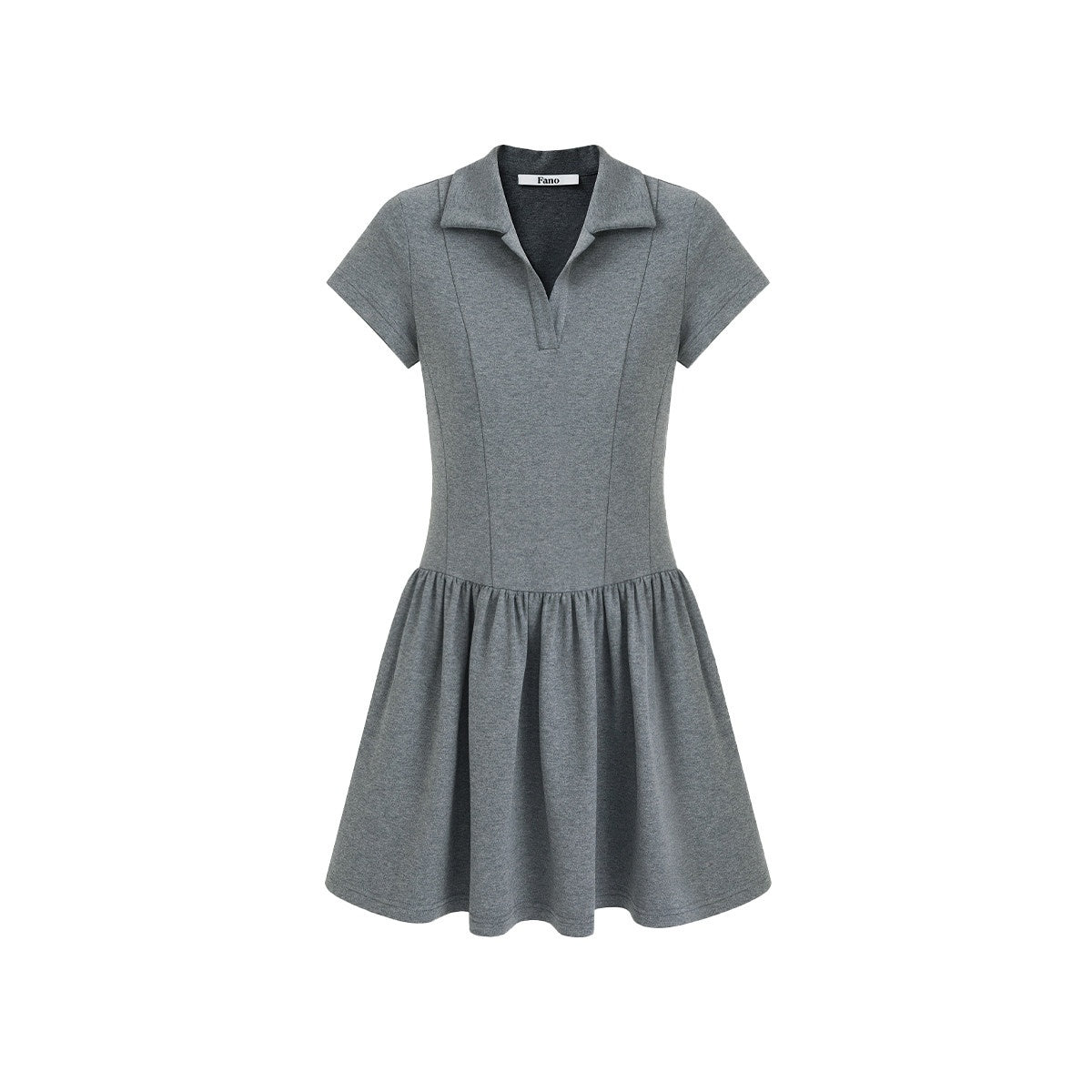 fano_Soft_Cotton_Vintage_Polo_Collar_A_Line_Natural_Waist_Girl_Deep_Gray_Midi_Dresses_MISSTT