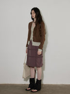 Lofi choose High Waist Loose Fit Office Ready Young Women Purple Blue White Midi Skirts