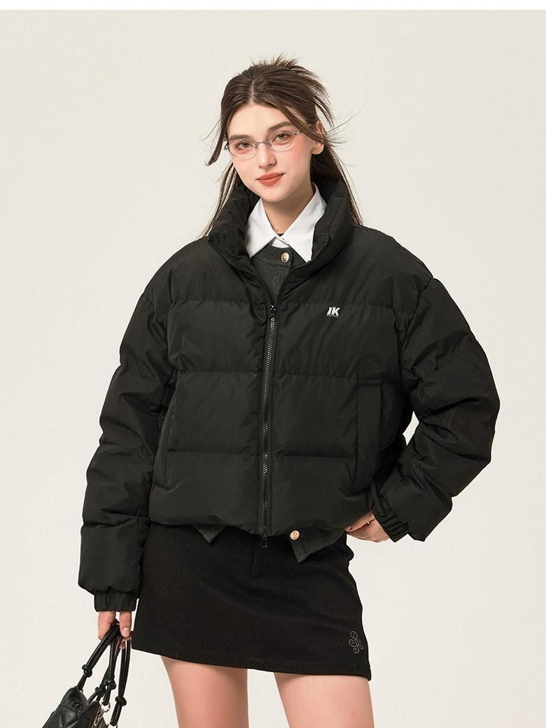 ikyou 90 Percent White Duck Down Memory Fabric Minimalist Straight Short Down Jackets