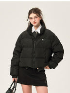 ikyou 90 Percent White Duck Down Memory Fabric Minimalist Straight Short Down Jackets