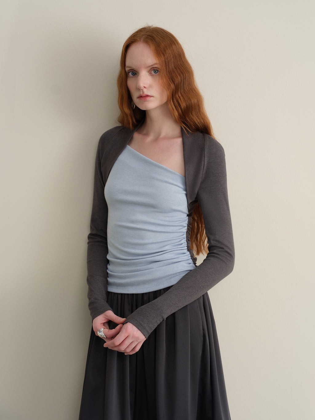 someonesometimes Stretch Viscose Midweight Colorblock Slanted Collar Slim Fit Women Sweaters
