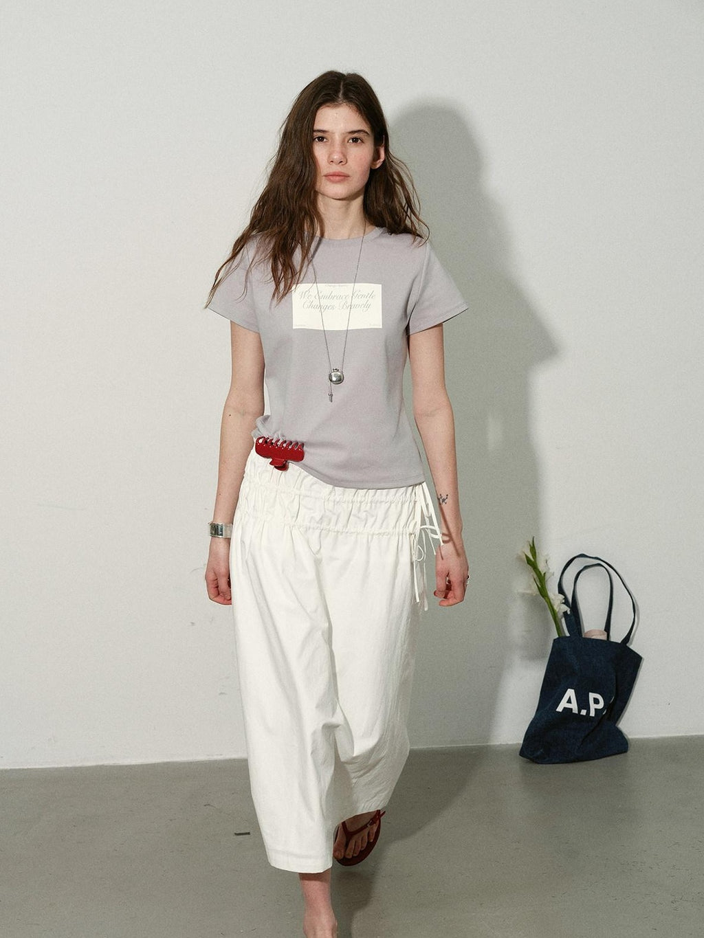 Lofi choose High Waist Bow A Line Cotton Commuter Loose Fit Women Tie Elegant Midi Skirts