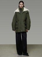 unspoken 90% White Duck Down Warm Midlength Stand Collar Women Army Green Down Jackets